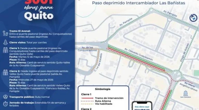 Rehabilitación vial avanza en Oswaldo Guayasamín